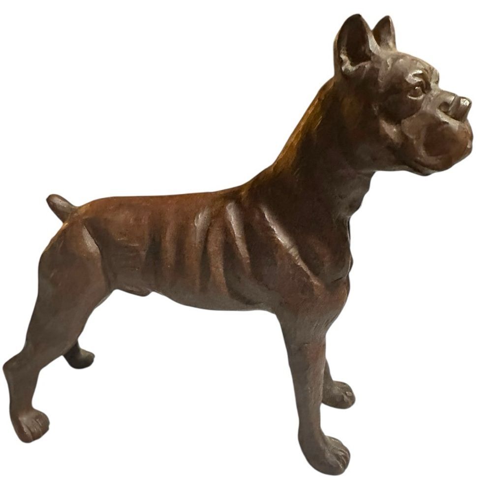 Vintage standing Boxer Mfg 1980s handcrafted in the USA. Red Mill figurine.